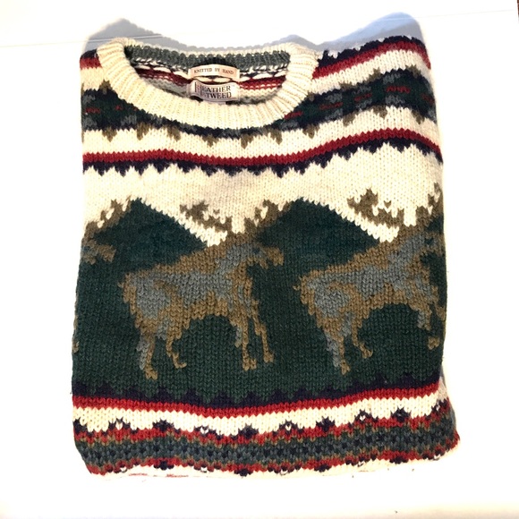 Heather & Tweed Other - VTG Heather & Tweed Hand Knitted Crewneck Sweater